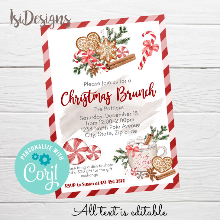 Christmas Breakfast Invitation Template Christmas Breakfast Invitation Template