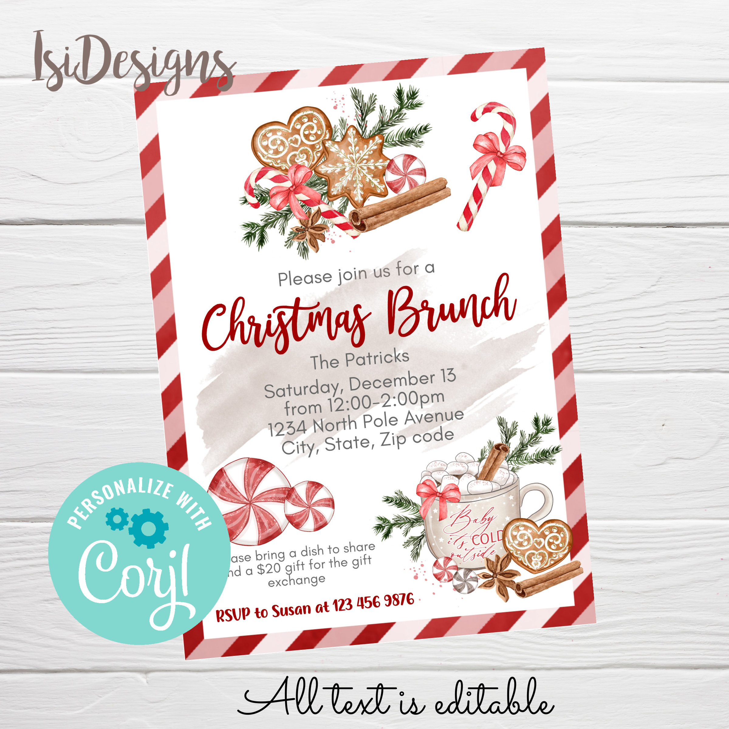 Christmas Brunch Flyer - Etsy with regard to Christmas Breakfast Invitation Template