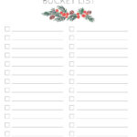 Christmas Bucket List Printable   Printable Party Favors With Christmas Bucket List Template