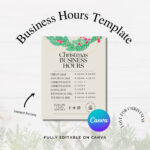 Christmas Business Hours Template: Festive Store Opening Times With Christmas Business Hours Template