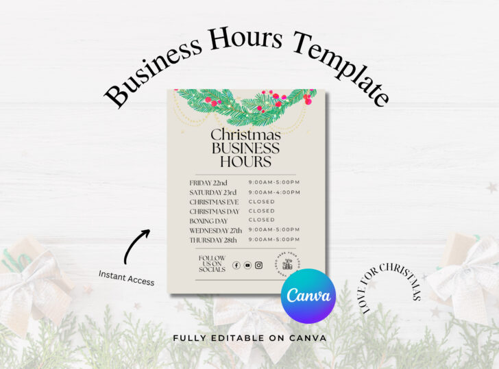 Christmas Business Hours Template Christmas Business Hours Template