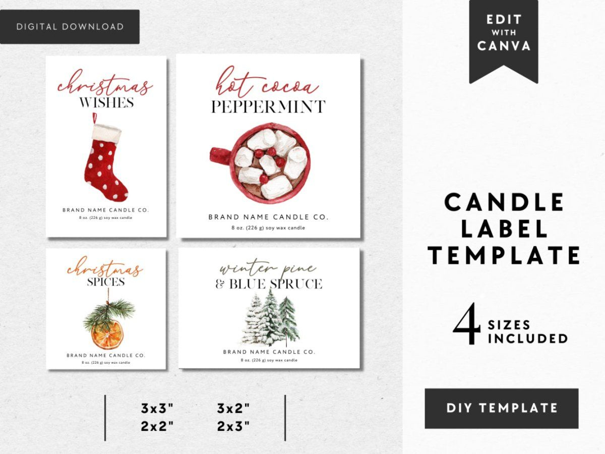 Christmas Candle Labels - Shop On Pinterest with Christmas Candle Template Printable