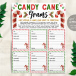 Christmas Candy Cane Gram Flyer Editable Template, Holiday Candy With Regard To Christmas Candy Gram Template