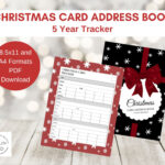 Christmas Card Address Book – Printable   Instant Download – 5 Inside Christmas Card Address Book Template