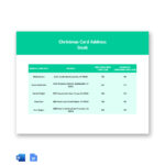 Christmas Card Address Book Template In Word, Google Docs Within Christmas Card Address Book Template