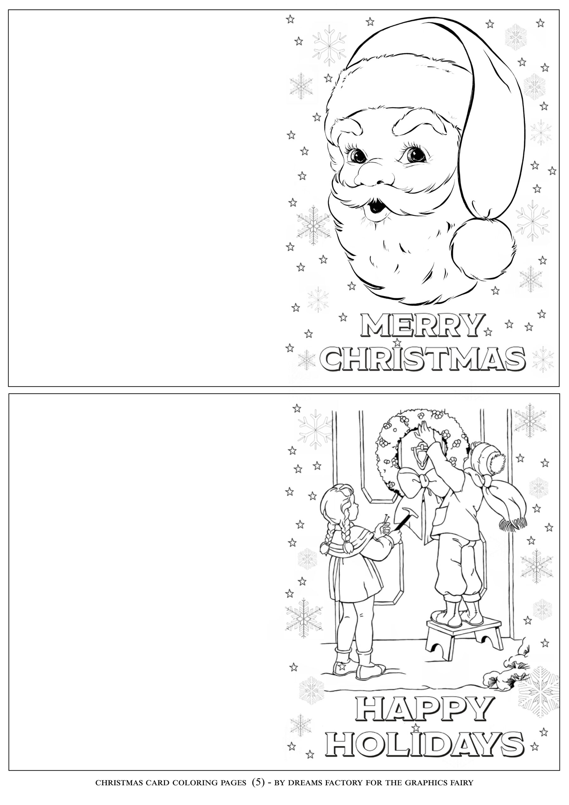 Christmas Card Coloring Pages! - The Graphics Fairy throughout Christmas Card Colouring Template Free
