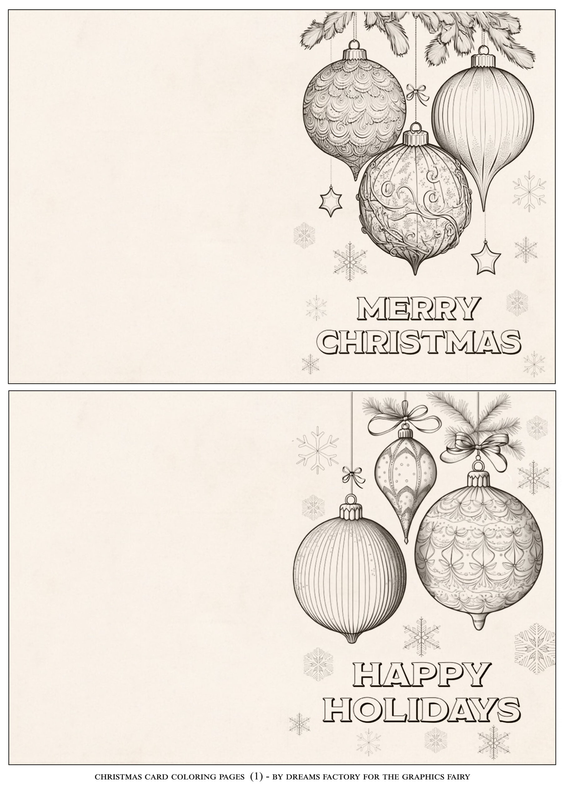 Christmas Card Coloring Pages! - The Graphics Fairy with regard to Christmas Card Colouring Template