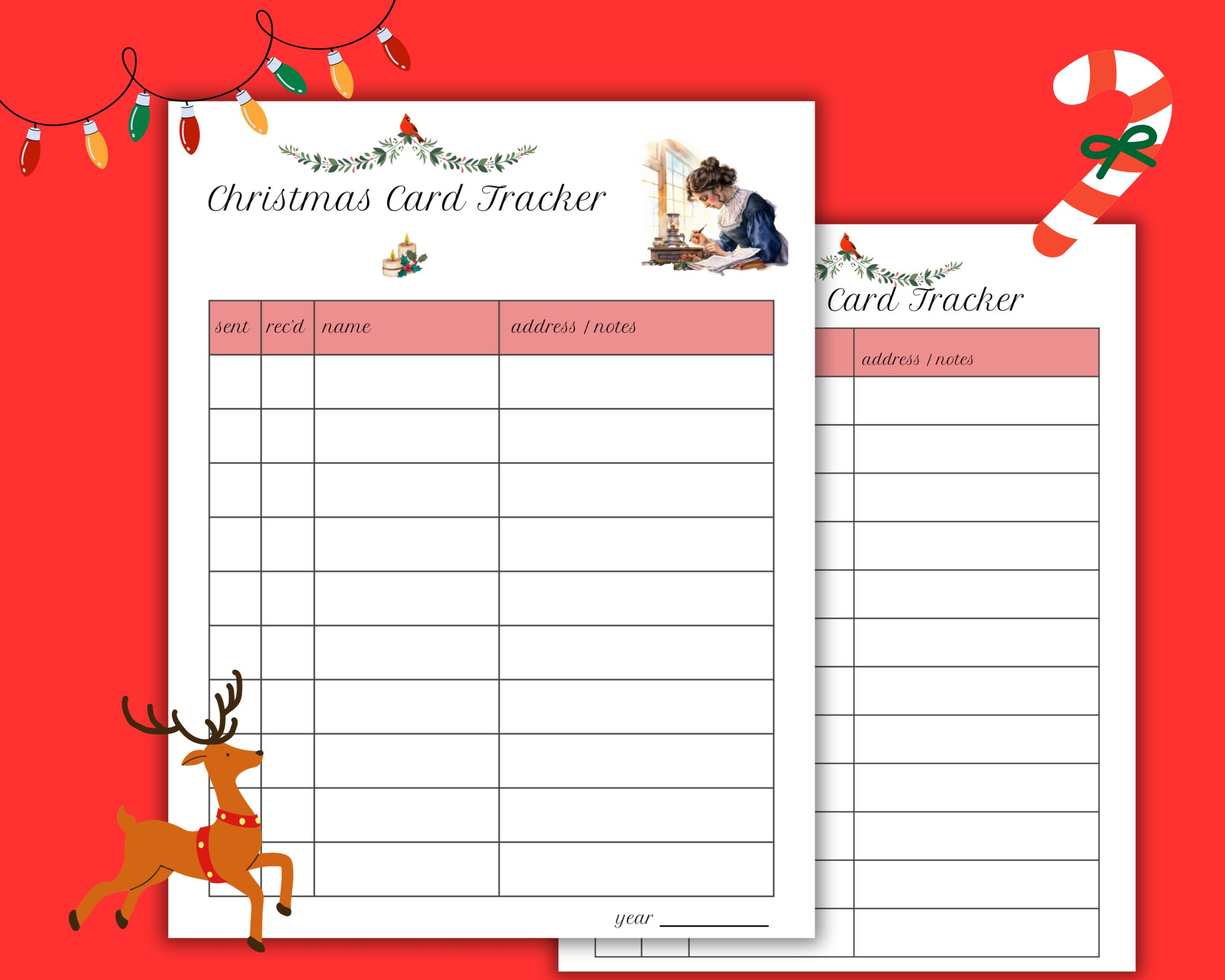 Christmas Card List | Holiday Card List | Greeting Card Tracker inside Christmas Card Tracker Template