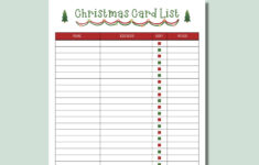 Christmas Card List Printable Checklist | Holiday Card Tracker within Christmas Card Checklist Template
