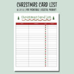 Christmas Card List Printable Checklist | Holiday Card Tracker Within Christmas Card Tracker Template