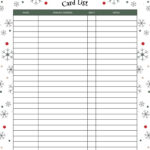 Christmas Card List Templates   12 Free Pages | Printabulls Regarding Christmas Card Address Template