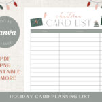 Christmas Card Mailing List Printable Template   Holiday Planner Intended For Christmas Address List Template