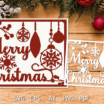 Christmas Card Paper Cutting Template Svg, Merry Christmas Intended For Christmas Card Paper Cutting Template