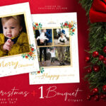 Christmas Card Photoshop Template 5X7 Within 5x7 Photo Christmas Card Template