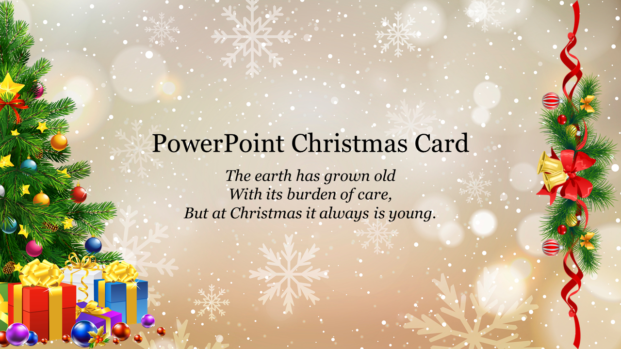 Christmas Card Powerpoint Template And Google Slides throughout Christmas Card Update Template