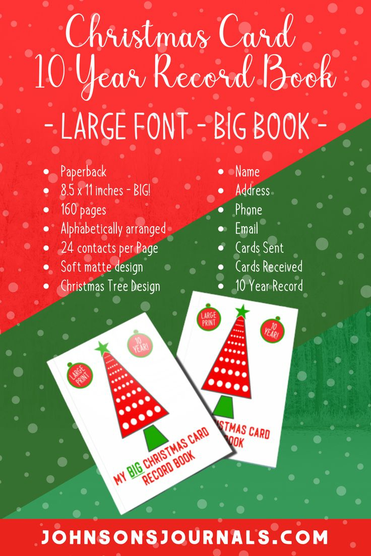 Christmas Card Record Book in Christmas Card Record Book Template