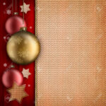 Christmas Card Template   Baulbles, Stars And Blank Space For Text Inside Blank Christmas Card Template