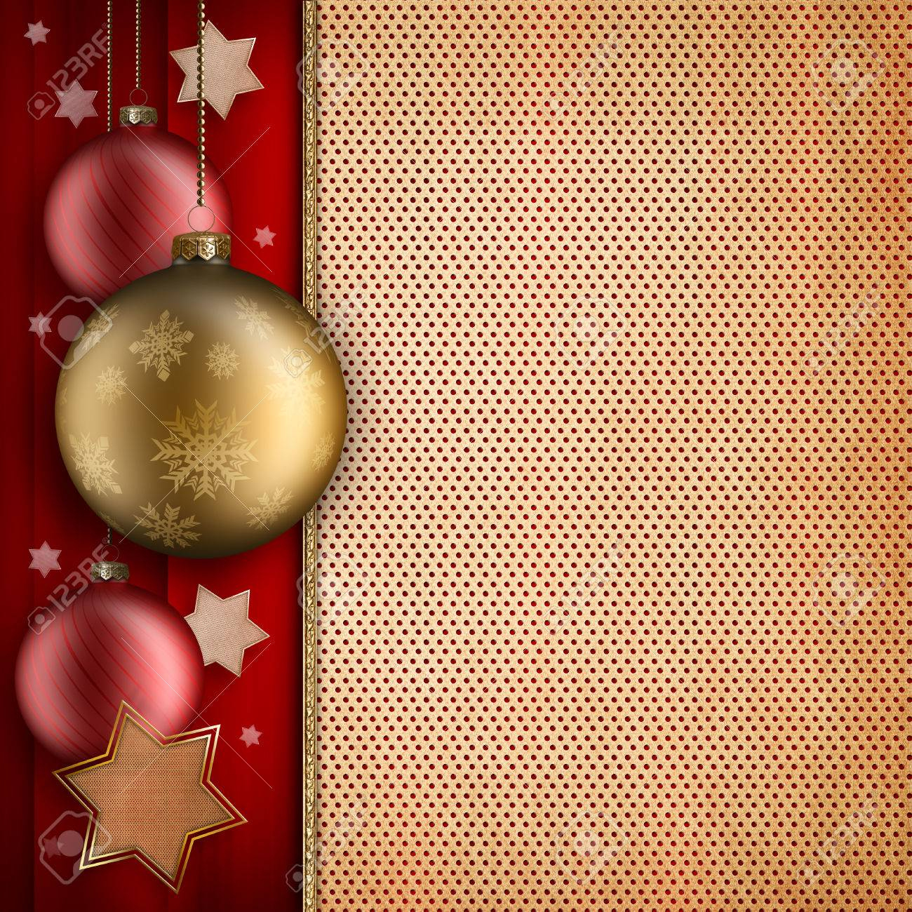 Christmas Card Template - Baulbles, Stars And Blank Space For Text with regard to Christmas Card Template Blank