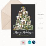 Christmas Card Template “Christmas Tree Photo Collage Pertaining To Christmas Card Photo Collage Template