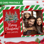 Christmas Card Template Editable With Canva Regarding Christmas Card Template To Add Photos