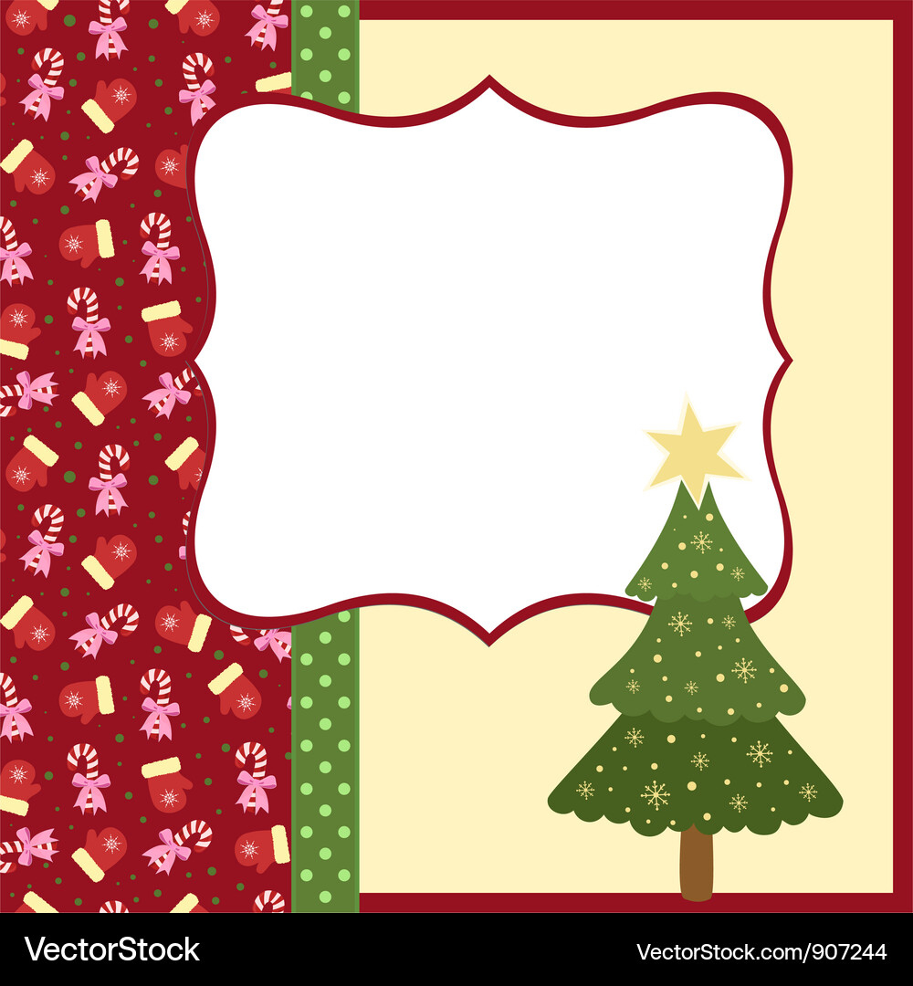 Christmas Card Template – Royalty-Free Vector | Vectorstock intended for Blank Christmas Greeting Card Template