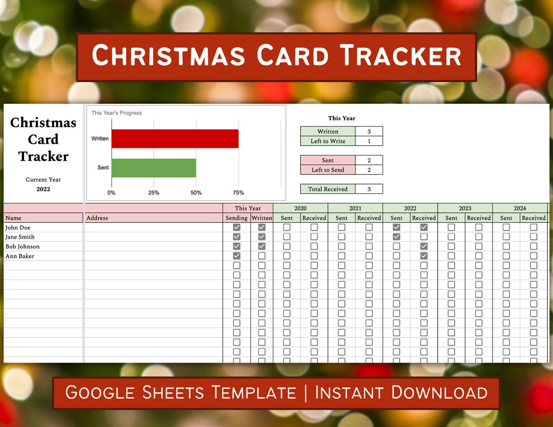 Christmas Card Tracking Spreadsheet For Google Sheets - Christmas with regard to Christmas Card Tracker Template