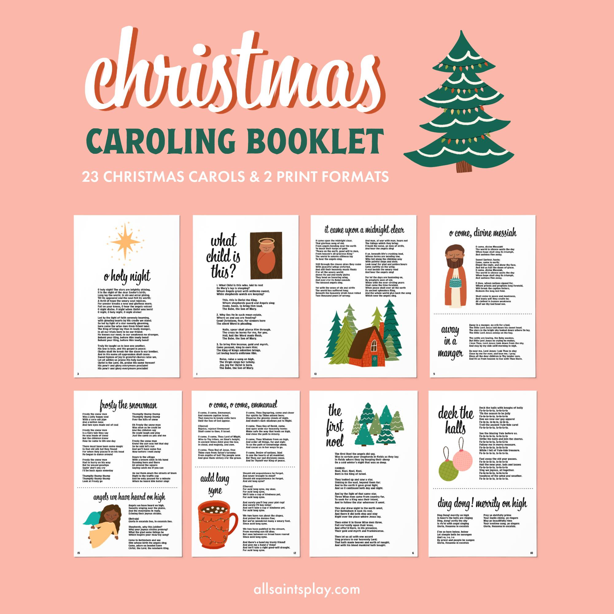 Christmas Carol Booklet Printable - Etsy with Christmas Carol Booklet Template