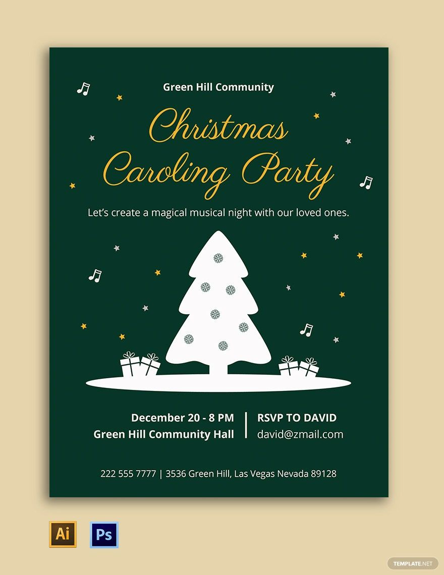Christmas Caroling Flyer Template In Illustrator, Psd, Word with regard to Christmas Caroling Flyer Template