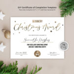 Christmas Certificate Template, Festive Participation Award With Regard To Christmas Award Template