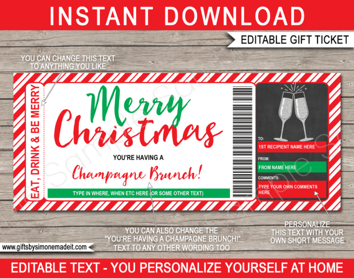 Christmas Drink Ticket Template