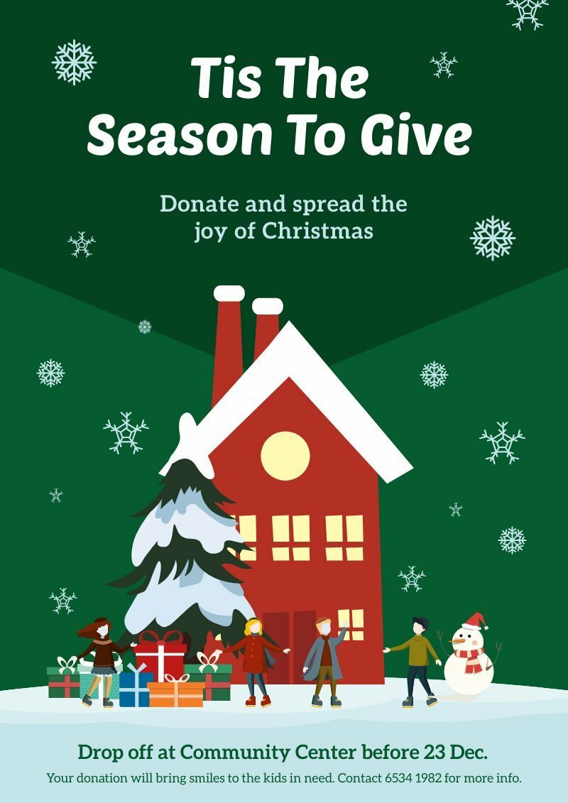 Christmas Charity | Free Cards Template - Piktochart throughout Christmas Donation Flyer Template