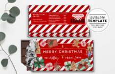 Christmas Chocolate Wrapper Template, Christmas Chocolate Gift for Christmas Chocolate Wrapper Template