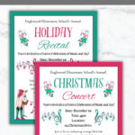 Christmas Concert Flyer Template Pto Christmas Recital Invitation With Regard To Christmas Concert Flyer Template
