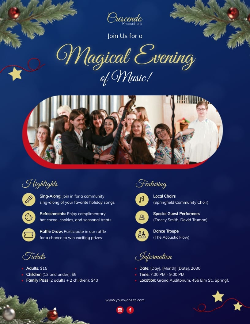 Christmas Concert Flyer Template | Visme with Christmas Concert Flyer Template