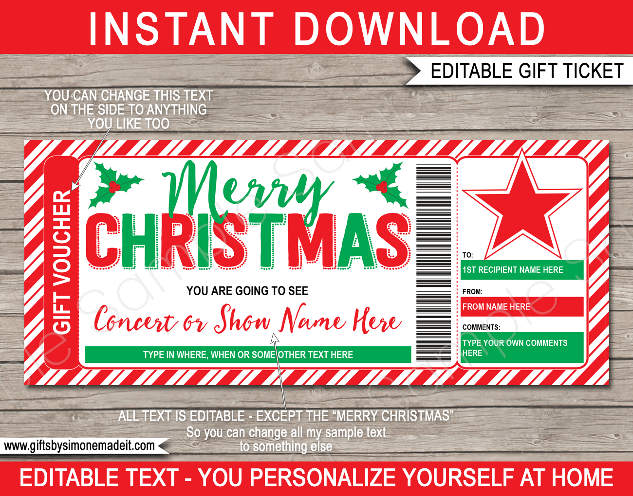 Christmas Concert Ticket Template | Surprise Tickets To A Show Or with regard to Christmas Concert Ticket Template