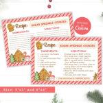Christmas Cookie Exchange Recipe Card, Christmas Cookie Recipe For Christmas Cookie Exchange Recipe Card Template
