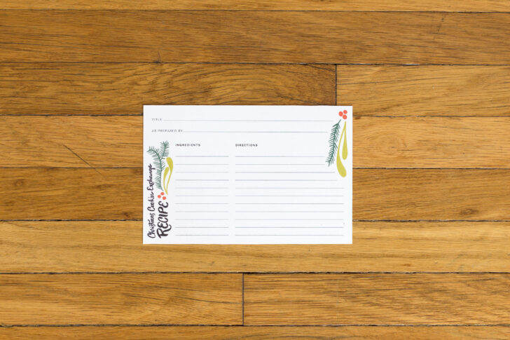 Christmas Cookie Exchange Recipe Card Template Christmas Cookie Exchange Recipe Card Template