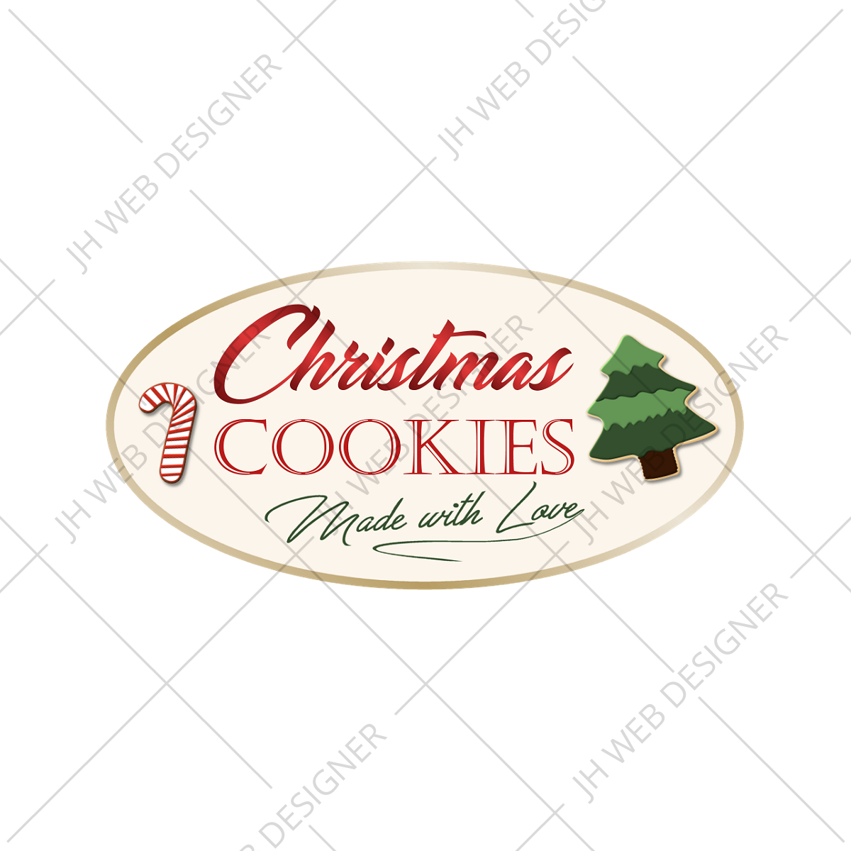 Christmas Cookies Made With Love Sticker Label Design | Jh Web within Christmas Cookie Labels Template