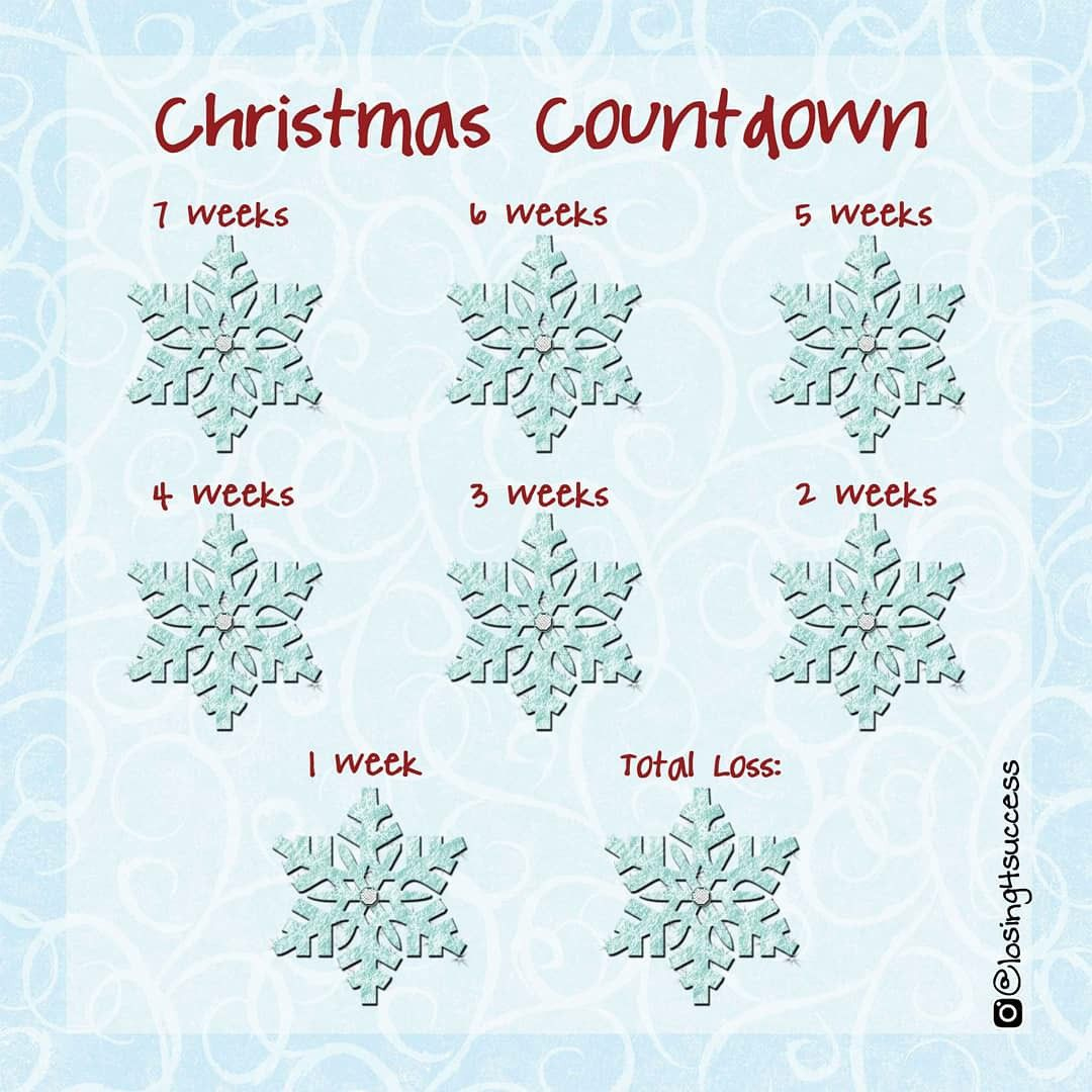 Christmas Countdown Weightloss Trackers For Instagram with Christmas Countdown Weight Loss Template