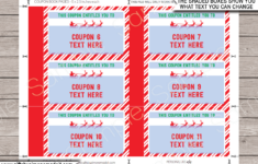 Christmas Coupon Book & Envelope (Elf, From Santa) – Red & Green within Christmas Coupon Template Free Download