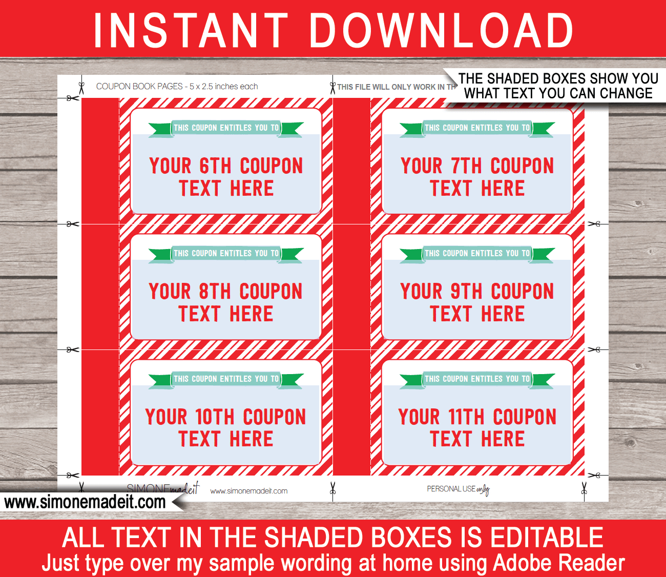 Christmas Coupon Book throughout Christmas Coupon Book Template