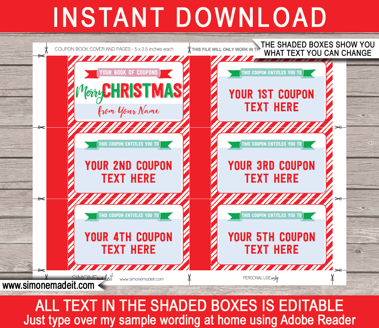 Christmas Coupon Book with regard to Christmas Coupon Book Template Free