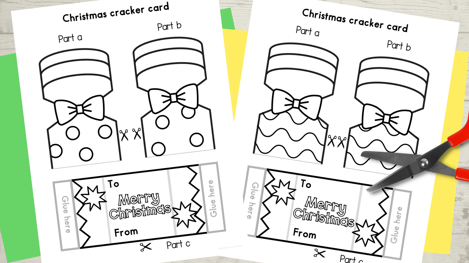 Christmas Cracker Foldout Cards To Colour, Make And Write within Christmas Cracker Card Template
