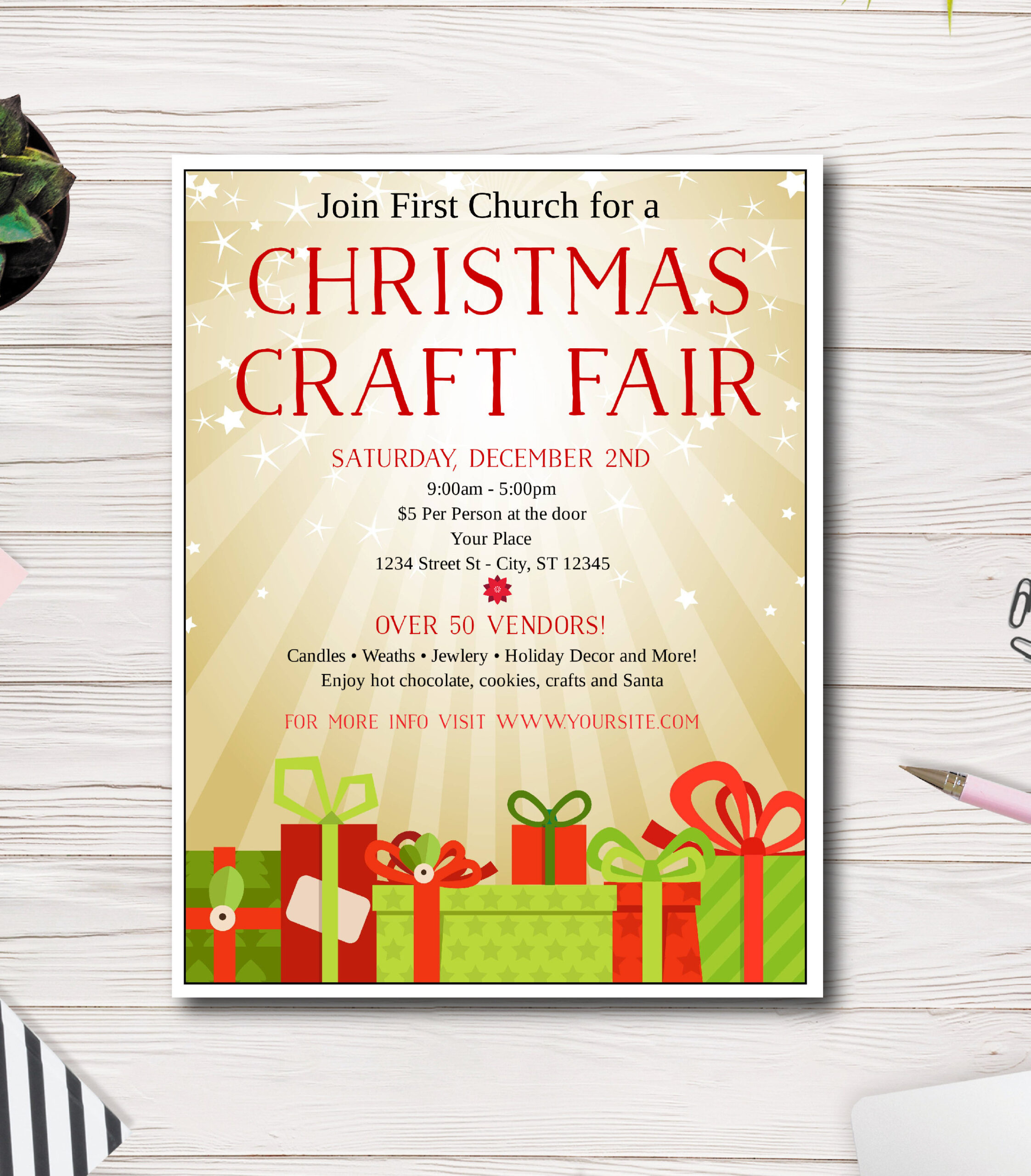 Christmas Craft Fair Flyer Template | Holiday Fair | Pta, Pto pertaining to Christmas Craft Fair Flyer Template