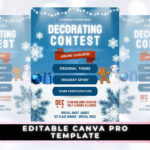 Christmas Decorating Contest Flyer, Flyer Template, Canva Template Intended For Christmas Decorating Contest Flyer Template
