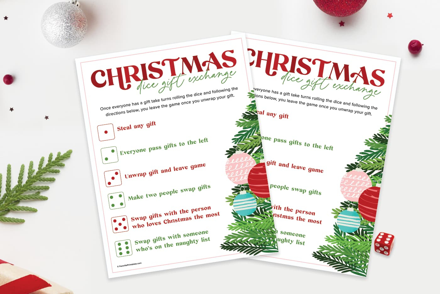 Christmas Dice Game, Free Printable For Gift Exchange! - Favorite with regard to Christmas Dice Game Template