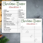Christmas Dinner Checklist Printable Template, Instant Download Intended For Christmas Dinner List Template
