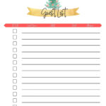 Christmas Dinner Guest List Planner | Instant Download| Printable With Regard To Christmas Guest List Template