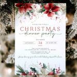 Christmas Dinner Party Invitation Template, Christmas Party Intended For Christmas Eve Dinner Invite Template