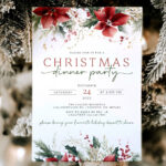 Christmas Dinner Party Invitation Template, Christmas Party With Regard To Christmas Dinner Announcement Template